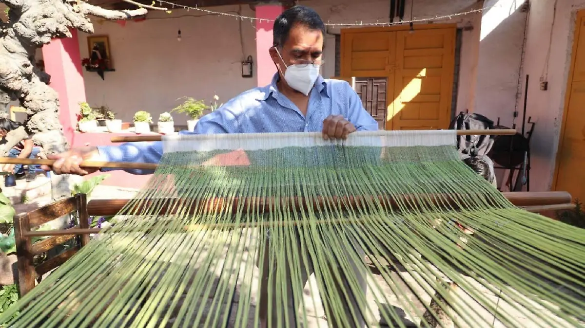 elaboración de un rebozo en Tenancingo Edomex